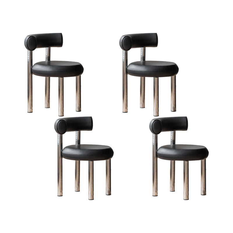 Contemporary Style Side Chair Metal Open Back Dining Room Chair for Home Black 4 Piece Set Clearhalo 'Dining Chairs' 'Dining Tables & Seating' 'dining_chair' 'furn' 'furn_dining_chair' 'Furniture' 'Kitchen & Dining Furniture' 7270959