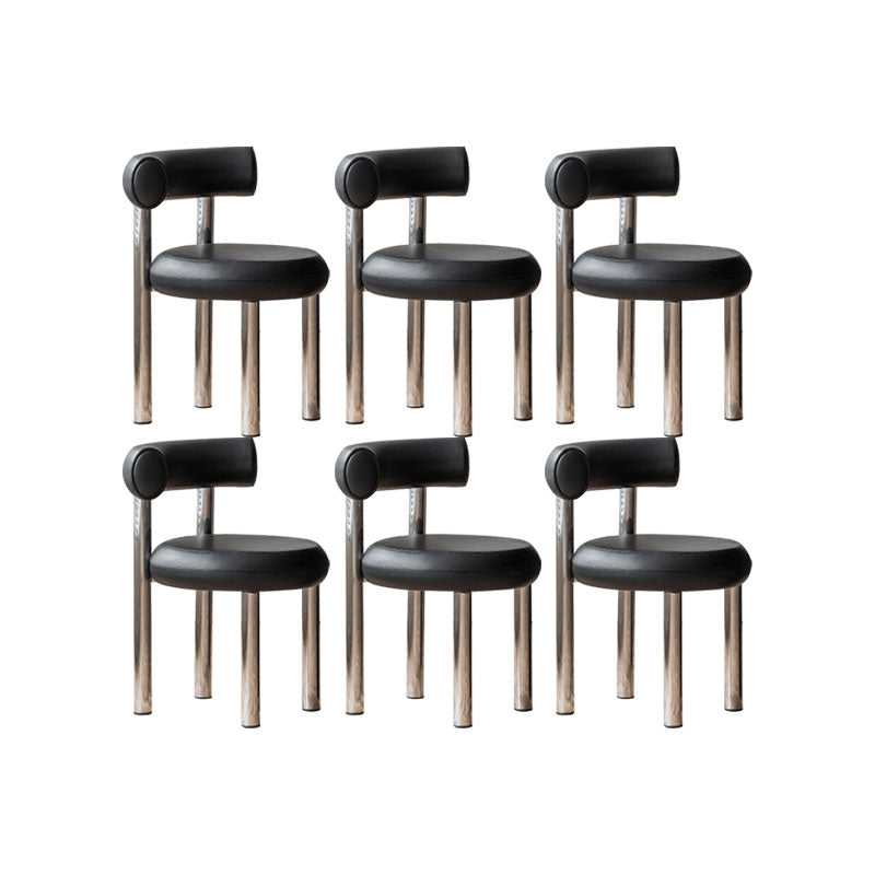 Contemporary Style Side Chair Metal Open Back Dining Room Chair for Home Black 6 Piece Set Clearhalo 'Dining Chairs' 'Dining Tables & Seating' 'dining_chair' 'furn' 'furn_dining_chair' 'Furniture' 'Kitchen & Dining Furniture' 7270961
