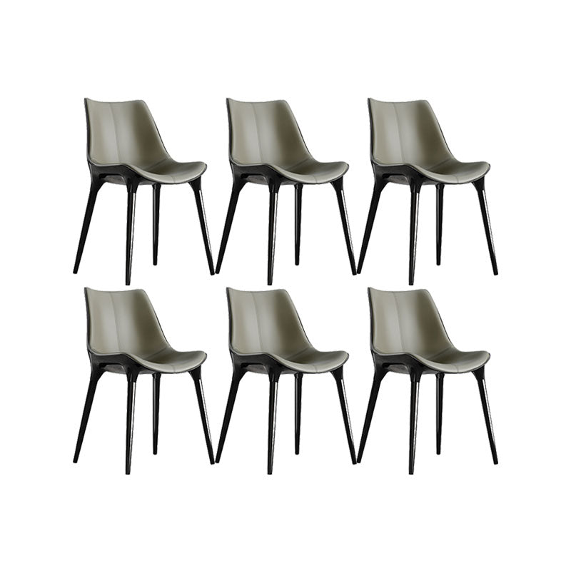 Contemporary Style Chair Metal Dining Room Chair for Dining Room Green 6 Piece Set Clearhalo 'Dining Chairs' 'Dining Tables & Seating' 'dining_chair' 'furn' 'furn_dining_chair' 'Furniture' 'Kitchen & Dining Furniture' 7270973
