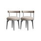 Silla de brazo tapizada estilo glamour de comedor abierto con patas de metal
