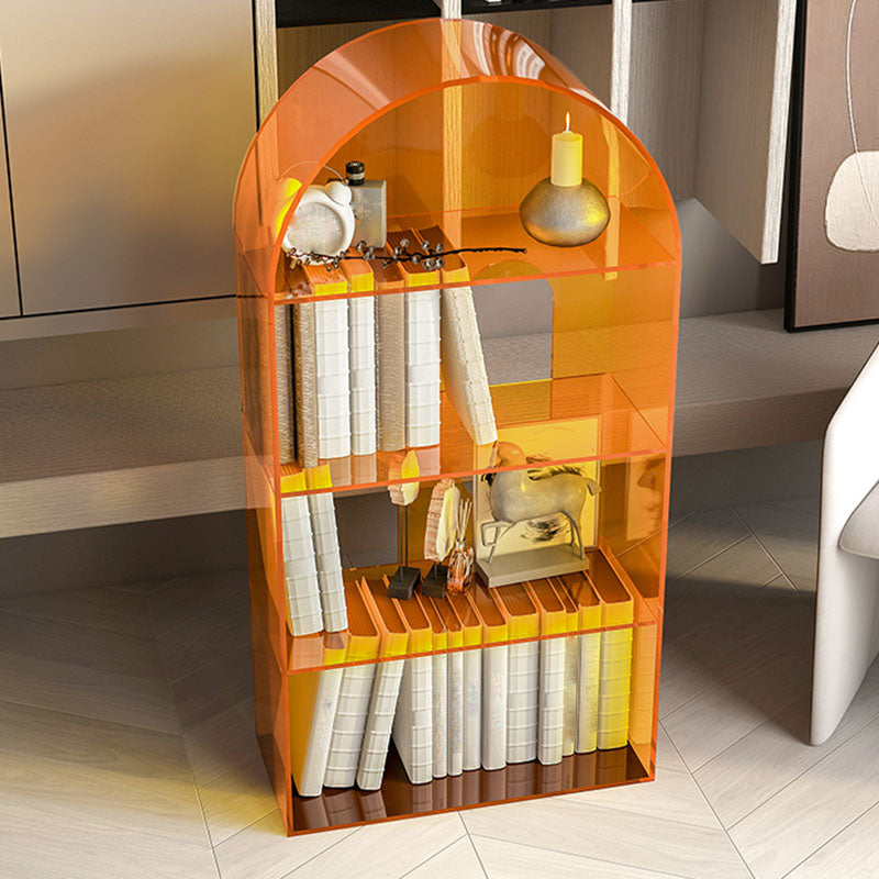 Contemporary Open Back Bookshelf Acrylic Shelf Bookcase with Shelves