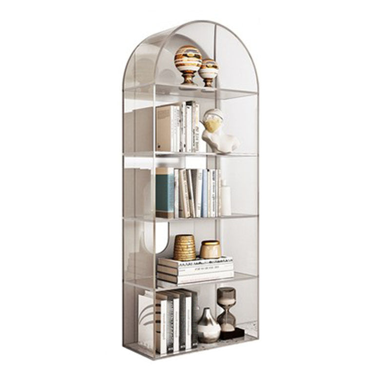 Contemporary Open Back Bookshelf Acrylic Shelf Bookcase with Shelves