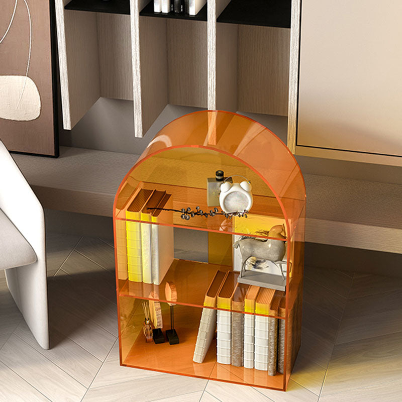 Contemporary Open Back Bookshelf Acrylic Shelf Bookcase with Shelves