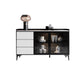 Moderno server da pranzo in legno di vetro con mobile sideboard in legno con 3 cassetti