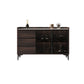 Moderno server da pranzo in legno di vetro con mobile sideboard in legno con 3 cassetti