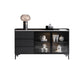 Moderno server da pranzo in legno di vetro con mobile sideboard in legno con 3 cassetti