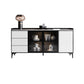 Moderno server da pranzo in legno di vetro con mobile sideboard in legno con 3 cassetti