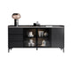 Moderno server da pranzo in legno di vetro con mobile sideboard in legno con 3 cassetti