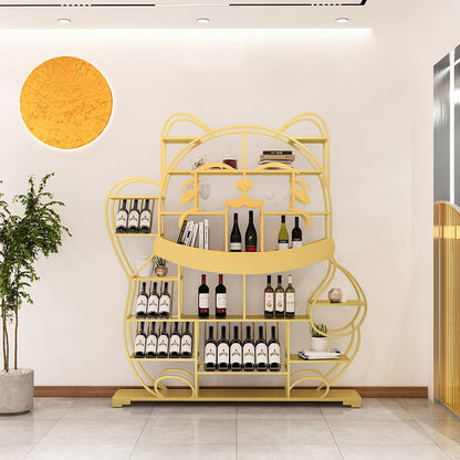 Modern Simple Floor Wine Rack Metal Wine Bottle Holder without Light