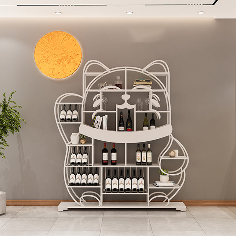 Modern Simple Floor Wine Rack Metal Wine Bottle Holder without Light