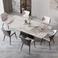Rectangle Sintered Stone Dining Table Set 1/4/5/7 Pieces Dining Set for Kitchen 7 Pieces: Table, 6 Chairs Clearhalo 'Dining Room Sets' 'Dining Tables & Seating' 'dining_room_set' 'furn' 'furn_dining_room_set' 'Furniture' 'Kitchen & Dining Furniture' 7271650