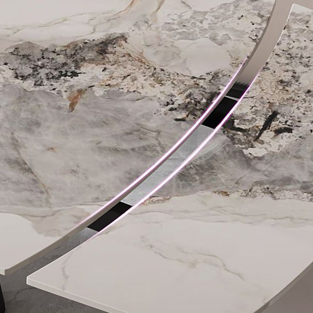 Rectangle Sintered Stone Dining Table Set 1/4/5/7 Pieces Dining Set for Kitchen Clearhalo 'Dining Room Sets' 'Dining Tables & Seating' 'dining_room_set' 'furn' 'furn_dining_room_set' 'Furniture' 'Kitchen & Dining Furniture' 7271654