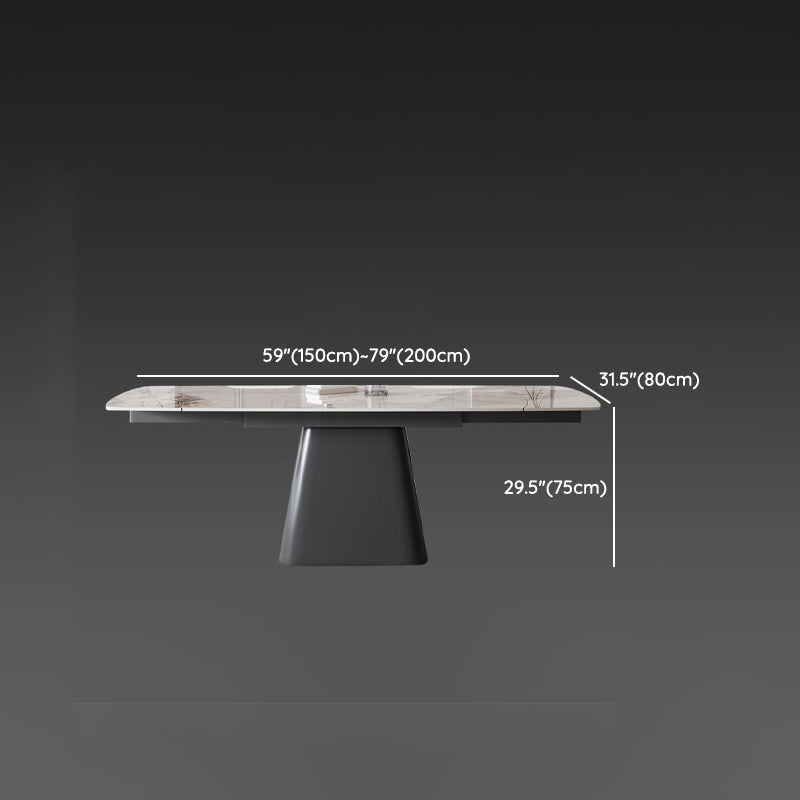 Rectangle Sintered Stone Dining Table Set 1/4/5/7 Pieces Dining Set for Kitchen Clearhalo 'Dining Room Sets' 'Dining Tables & Seating' 'dining_room_set' 'furn' 'furn_dining_room_set' 'Furniture' 'Kitchen & Dining Furniture' 7271660