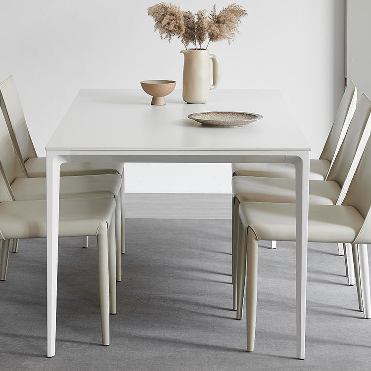 Moderno 1/3/4/5/7 pezzi mobili da pranzo in pietra sinterizzato set in bianco