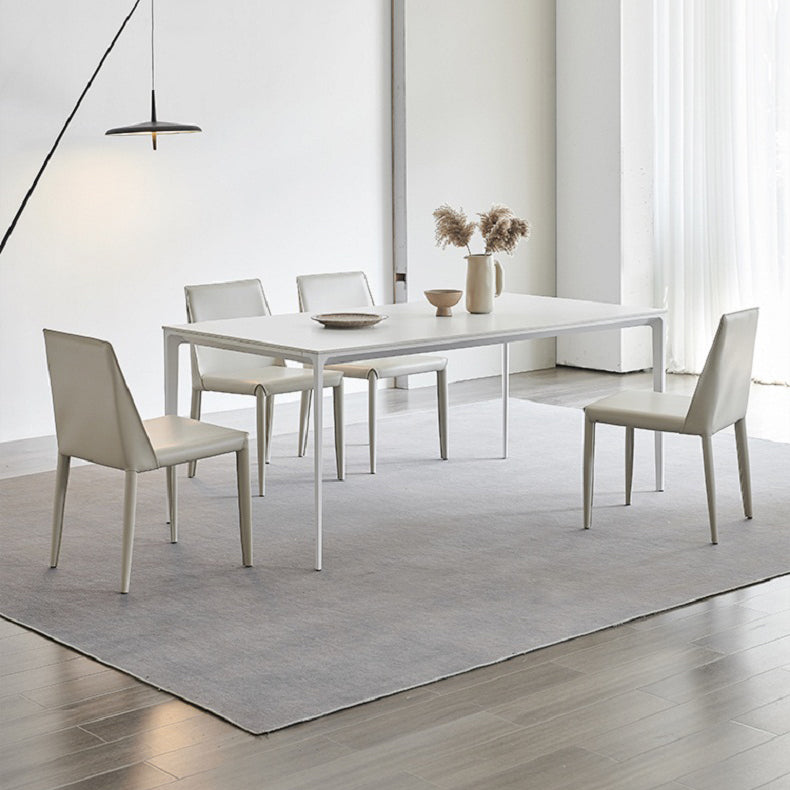 Moderno 1/3/4/5/7 pezzi mobili da pranzo in pietra sinterizzato set in bianco
