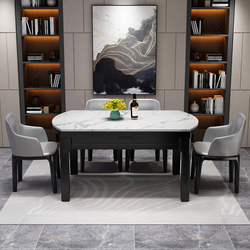 4 Legs Contemporary Dining Room Table Solid Wood Dining Site Table Clearhalo 'Dining Tables & Seating' 'Dining Tables' 'dining_table' 'furn' 'furn_dining_table' 'Furniture' 'Kitchen & Dining Furniture' 7271732