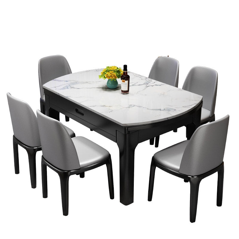 4 Legs Contemporary Dining Room Table Solid Wood Dining Site Table Clearhalo 'Dining Tables & Seating' 'Dining Tables' 'dining_table' 'furn' 'furn_dining_table' 'Furniture' 'Kitchen & Dining Furniture' 7271735