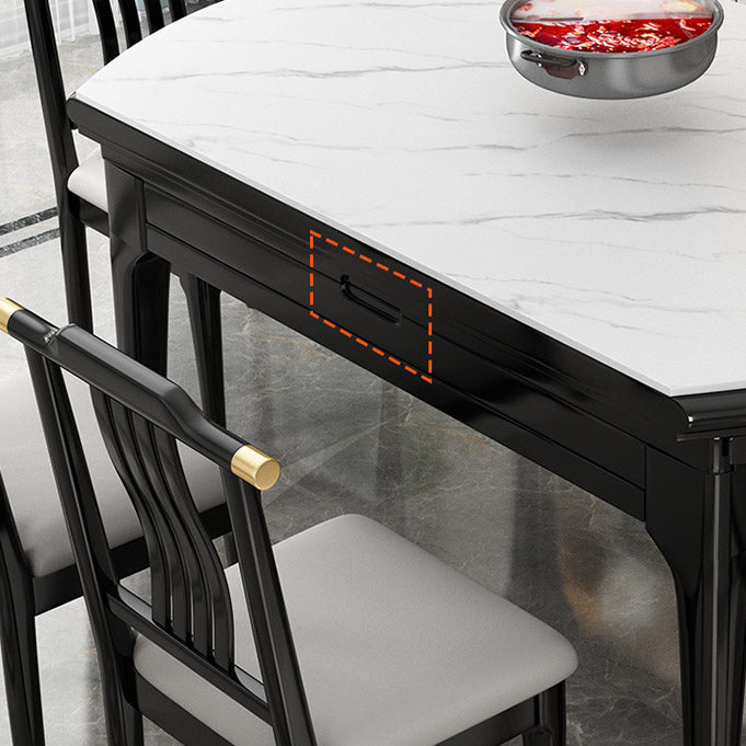 Contemporary Dining Room Table Solid Wood 4 Legs Dining Site Table Clearhalo 'Dining Tables & Seating' 'Dining Tables' 'dining_table' 'furn' 'furn_dining_table' 'Furniture' 'Kitchen & Dining Furniture' 7271752
