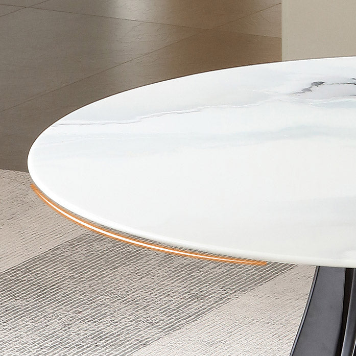 Contemporary Dining Table Stone and Solid Wood Dinette Table Clearhalo 'Dining Tables & Seating' 'Dining Tables' 'dining_table' 'furn' 'furn_dining_table' 'Furniture' 'Kitchen & Dining Furniture' 7271805