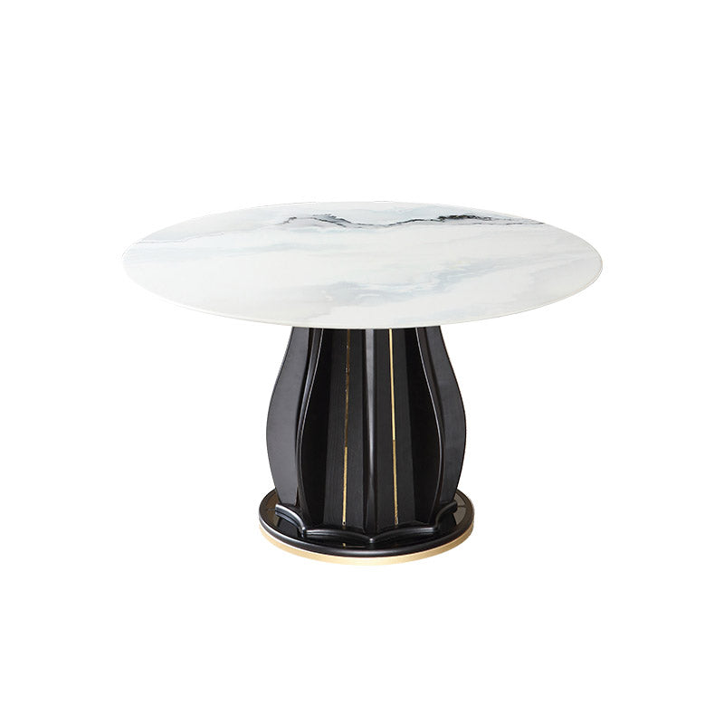 Contemporary Dining Table Stone and Solid Wood Dinette Table Clearhalo 'Dining Tables & Seating' 'Dining Tables' 'dining_table' 'furn' 'furn_dining_table' 'Furniture' 'Kitchen & Dining Furniture' 7271806