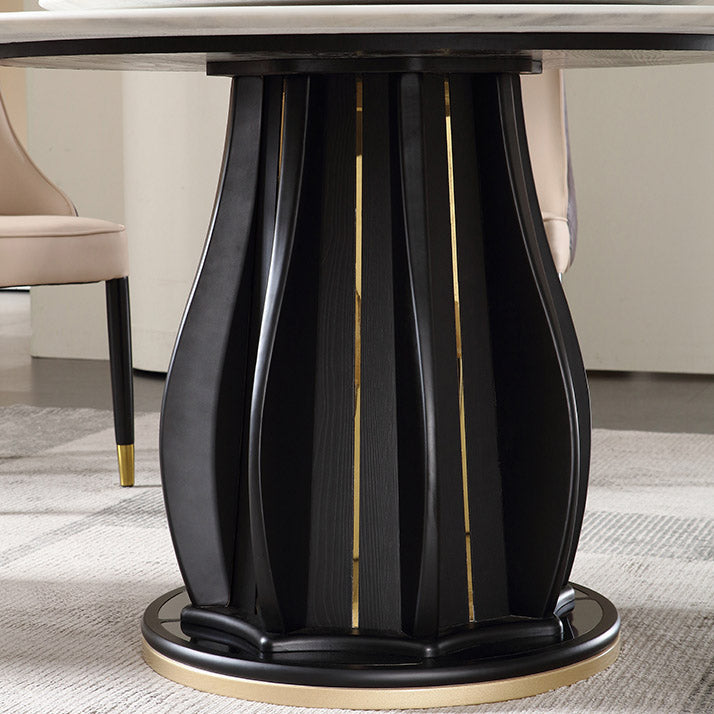 Contemporary Dining Table Stone and Solid Wood Dinette Table Clearhalo 'Dining Tables & Seating' 'Dining Tables' 'dining_table' 'furn' 'furn_dining_table' 'Furniture' 'Kitchen & Dining Furniture' 7271808