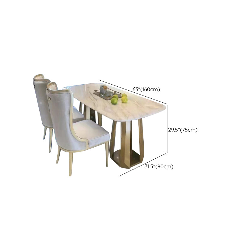 White and Gold Dinner Room Kitchen Table Traditional Luxury Dining Table Clearhalo 'Dining Tables & Seating' 'Dining Tables' 'dining_table' 'furn' 'furn_dining_table' 'Furniture' 'Kitchen & Dining Furniture' 7271852