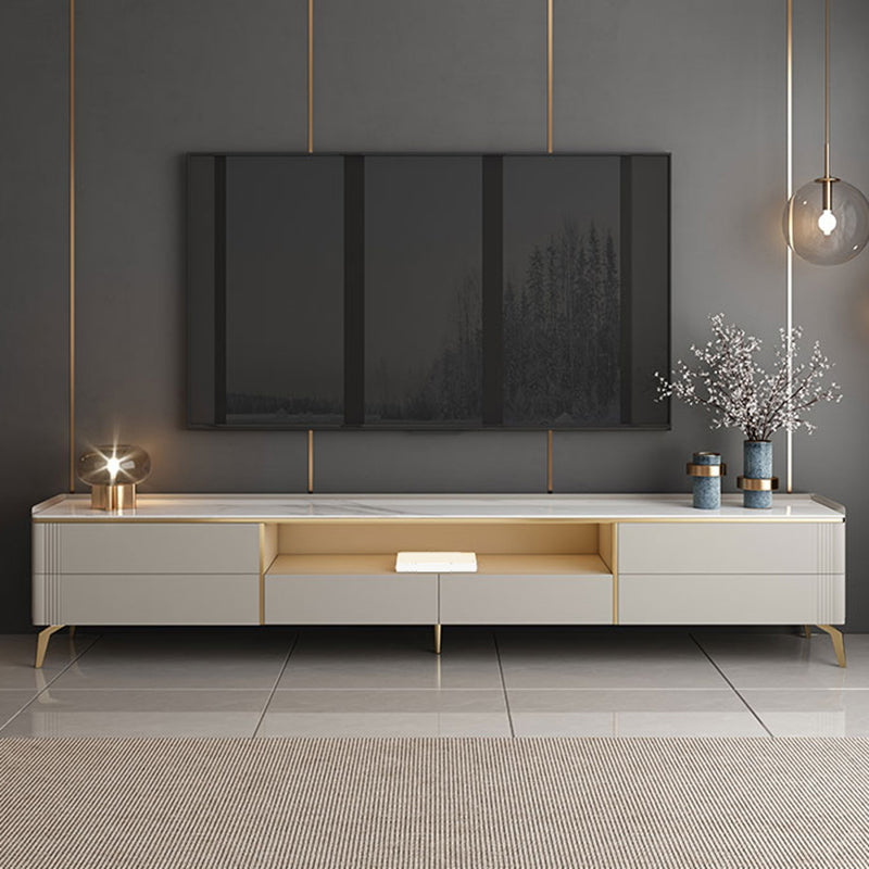 Stone Media Console Modern Media Console TV Stand for Living Room 79"L x 16"W x 20"H Clearhalo 'furn' 'furn_tv_stands_entertainment_centers' 'Furniture' 'Living Room Furniture' 'TV Stands & Entertainment Centers' 'TV Stands & Media Storage Furniture' 'tv_stands_entertainment_centers' 7272115