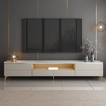 Stone Media Console Modern Media Console TV Stand for Living Room 79"L x 16"W x 20"H Clearhalo 'furn' 'furn_tv_stands_entertainment_centers' 'Furniture' 'Living Room Furniture' 'TV Stands & Entertainment Centers' 'TV Stands & Media Storage Furniture' 'tv_stands_entertainment_centers' 7272115