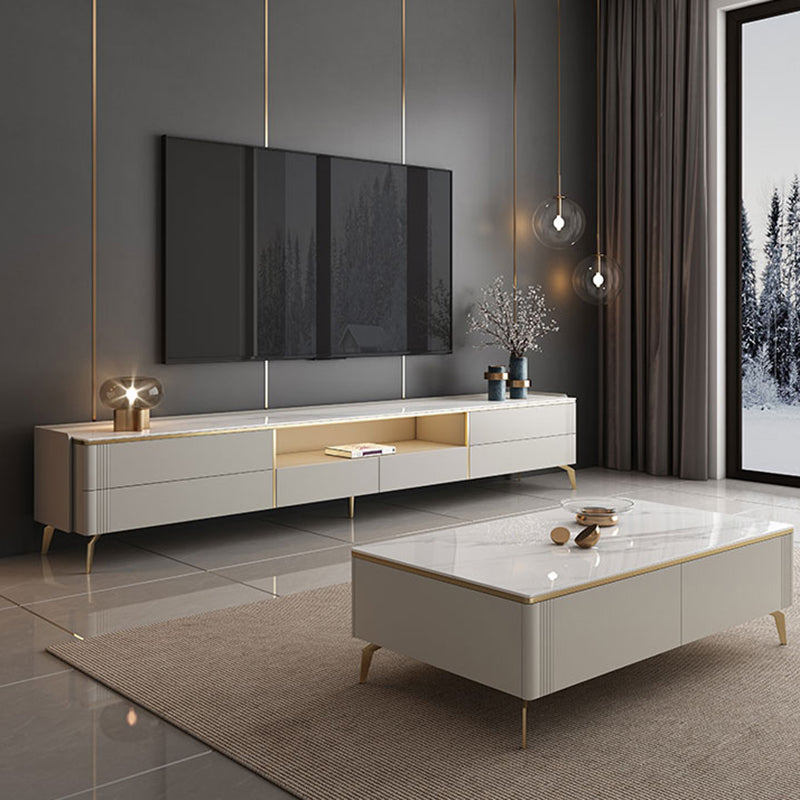 Stone Media Console Modern Media Console TV Stand for Living Room Clearhalo 'furn' 'furn_tv_stands_entertainment_centers' 'Furniture' 'Living Room Furniture' 'TV Stands & Entertainment Centers' 'TV Stands & Media Storage Furniture' 'tv_stands_entertainment_centers' 7272123