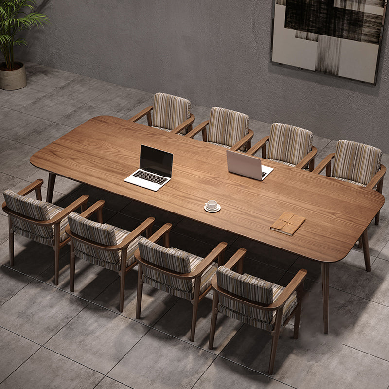 Contemporary Brown Office Desk Solid Wood Writing Desk for Office Clearhalo 'furn' 'furn_office_desk' 'Furniture' 'Office Desks' 'Office Furniture' 'office_desk' 7272208