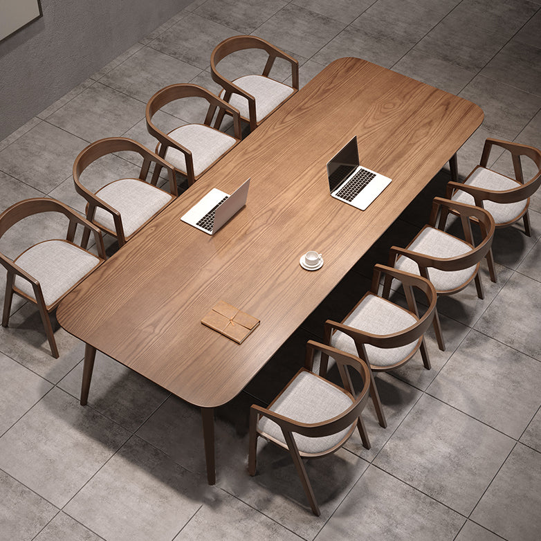 Contemporary Brown Office Desk Solid Wood Writing Desk for Office Clearhalo 'furn' 'furn_office_desk' 'Furniture' 'Office Desks' 'Office Furniture' 'office_desk' 7272209