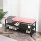 Glam Entryway Bench Cushioned Metal Seating Bench with Shoe Storage Pink Clearhalo 'Benches' 'Chairs & Seating' 'furn' 'furn_benches' 'Furniture' 'Living Room Furniture' 7272629