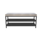 Glam Entryway Bench Cushioned Metal Seating Bench with Shoe Storage Clearhalo 'Benches' 'Chairs & Seating' 'furn' 'furn_benches' 'Furniture' 'Living Room Furniture' 7272631