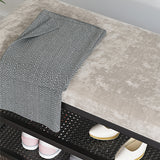 Glam Entryway Bench Cushioned Metal Seating Bench with Shoe Storage Clearhalo 'Benches' 'Chairs & Seating' 'furn' 'furn_benches' 'Furniture' 'Living Room Furniture' 7272632