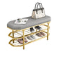 Glam Entryway Bench Cushioned Metal Seating Bench with Shoe Storage Clearhalo 'Benches' 'Chairs & Seating' 'furn' 'furn_benches' 'Furniture' 'Living Room Furniture' 7272635