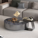 Black Coffee Table Slate 2 Piece Bunching Tables with Storage Clearhalo 'Coffee & Accent Tables' 'Coffee Tables' 'coffee_tables' 'furn' 'furn_coffee_tables' 'Furniture' 'Living Room Furniture' 7272702