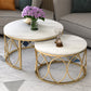 Slate White Coffee Table Frame 2 Piece Nesting Tables for Living Room White Gold Clearhalo 'Coffee & Accent Tables' 'Coffee Tables' 'coffee_tables' 'furn' 'furn_coffee_tables' 'Furniture' 'Living Room Furniture' 7272736