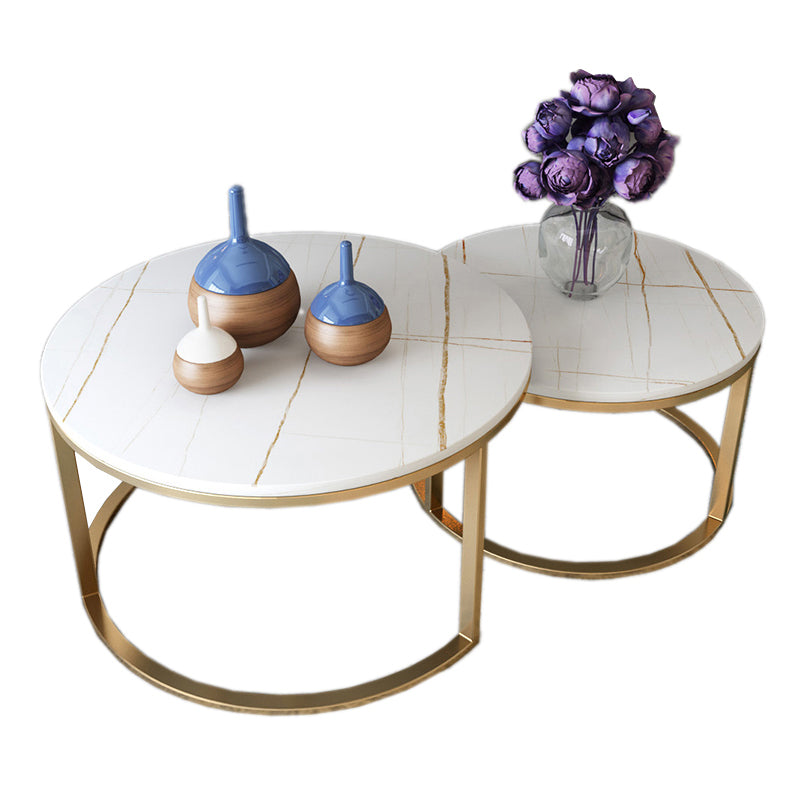 Slate Round Coffee Table Frame 2 Piece Nesting Tables for Living Room Clearhalo 'Coffee & Accent Tables' 'Coffee Tables' 'coffee_tables' 'furn' 'furn_coffee_tables' 'Furniture' 'Living Room Furniture' 7272760