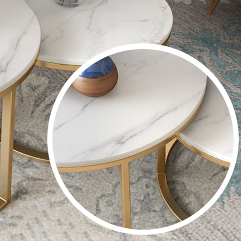 Slate Round Coffee Table Frame 2 Piece Nesting Tables for Living Room Clearhalo 'Coffee & Accent Tables' 'Coffee Tables' 'coffee_tables' 'furn' 'furn_coffee_tables' 'Furniture' 'Living Room Furniture' 7272766