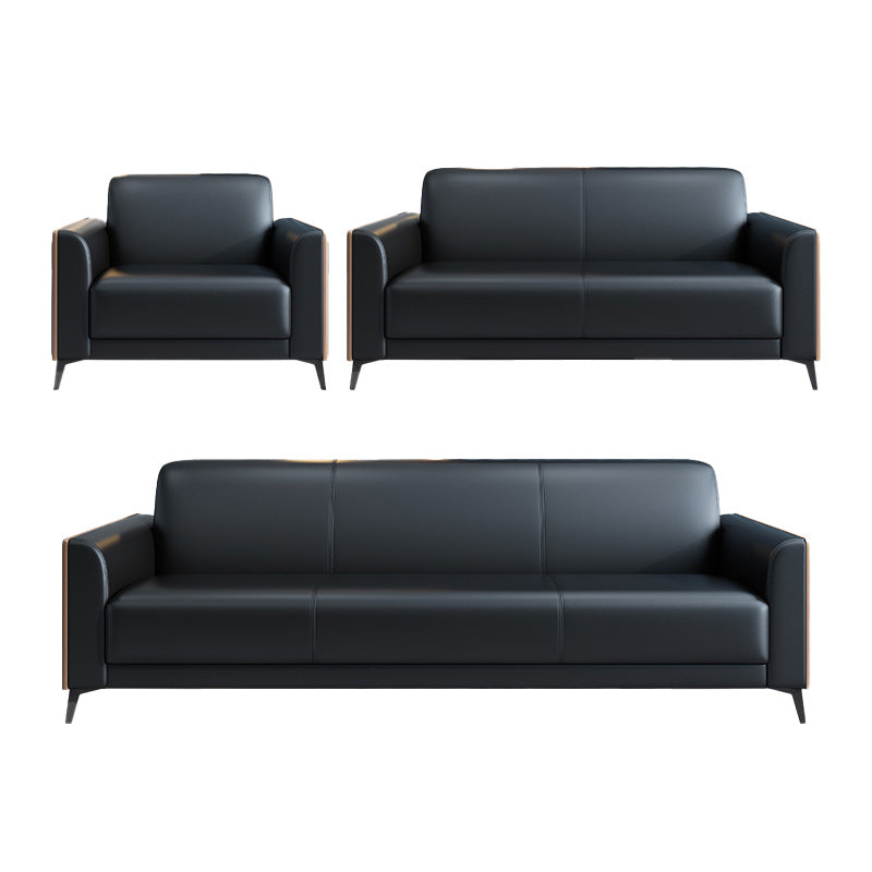 29" Wide Contemporary Sofa Black Stationary Seating for Living Room 1-Seater Sofa & 2-Seater Sofa & 3-Seater Sofa 75"L x 30"W x 31"H Clearhalo 'furn' 'furn_sofas' 'Furniture' 'Living Room Furniture' 'Sofa' 'sofas' 7272934