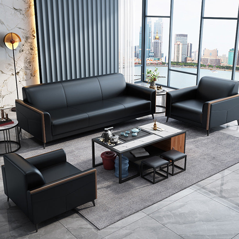 29" Wide Contemporary Sofa Black Stationary Seating for Living Room Clearhalo 'furn' 'furn_sofas' 'Furniture' 'Living Room Furniture' 'Sofa' 'sofas' 7272935
