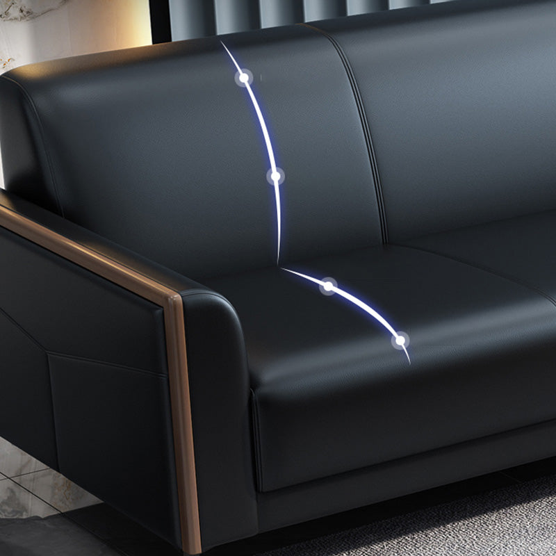 29" Wide Contemporary Sofa Black Stationary Seating for Living Room Clearhalo 'furn' 'furn_sofas' 'Furniture' 'Living Room Furniture' 'Sofa' 'sofas' 7272937