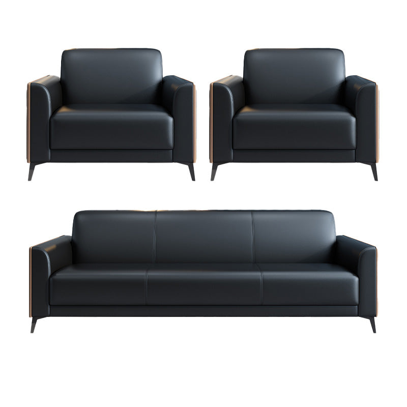 29" Wide Contemporary Sofa Black Stationary Seating for Living Room 1-Seater Sofa & 1-Seater Sofa & 3-Seater Sofa 75"L x 30"W x 31"H Clearhalo 'furn' 'furn_sofas' 'Furniture' 'Living Room Furniture' 'Sofa' 'sofas' 7272938