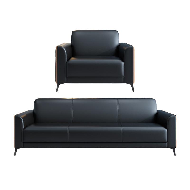29" Wide Contemporary Sofa Black Stationary Seating for Living Room 1-Seater Sofa with 3-Seater Sofa 75"L x 30"W x 31"H Clearhalo 'furn' 'furn_sofas' 'Furniture' 'Living Room Furniture' 'Sofa' 'sofas' 7272940
