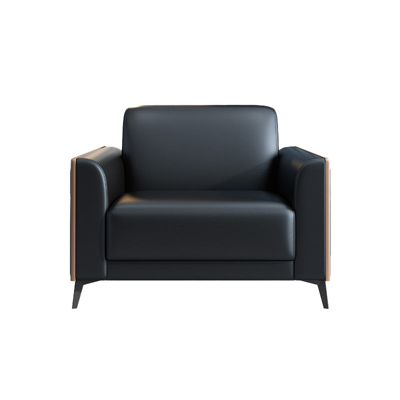 29" Wide Contemporary Sofa Black Stationary Seating for Living Room