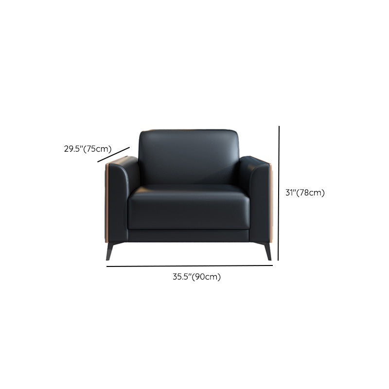 29" Wide Contemporary Sofa Black Stationary Seating for Living Room Clearhalo 'furn' 'furn_sofas' 'Furniture' 'Living Room Furniture' 'Sofa' 'sofas' 7272945