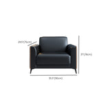 29" Wide Contemporary Sofa Black Stationary Seating for Living Room