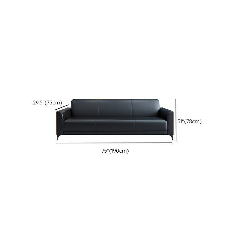 29" Wide Contemporary Sofa Black Stationary Seating for Living Room Clearhalo 'furn' 'furn_sofas' 'Furniture' 'Living Room Furniture' 'Sofa' 'sofas' 7272947