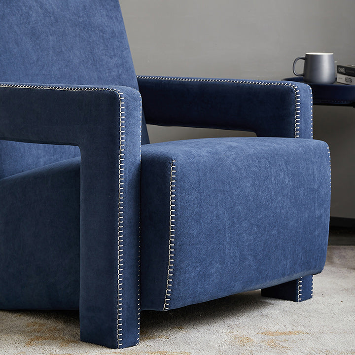 グラムファブリックアームが含まれている四角いアーム固定バックアクセントルームチェア