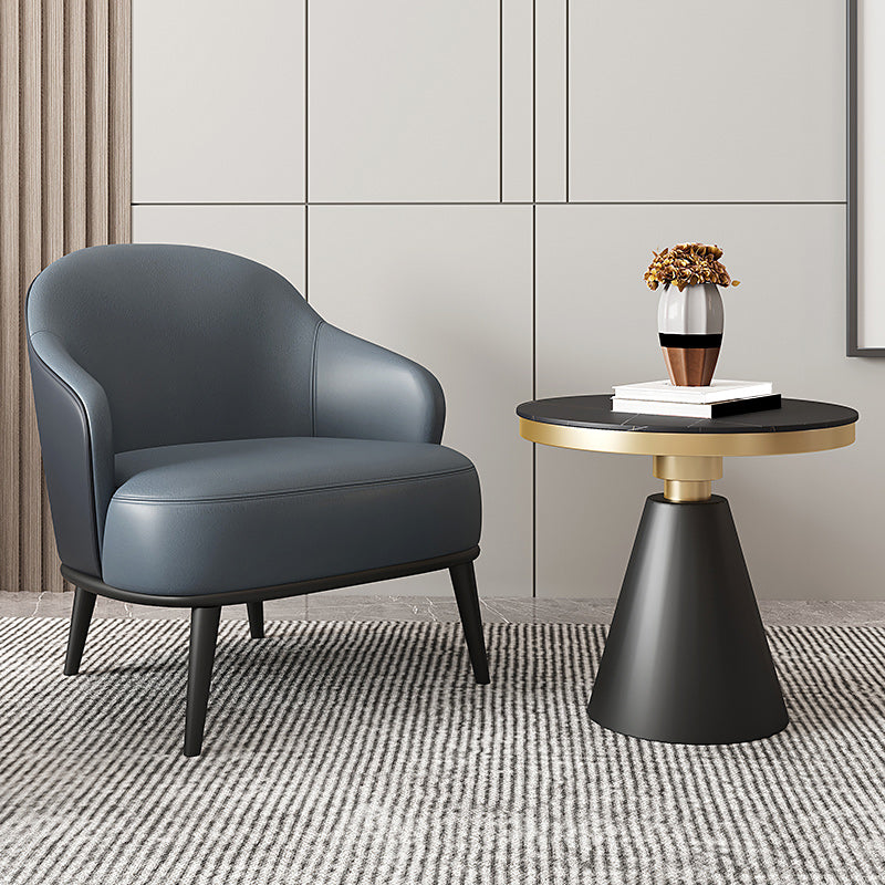 Glam Sewn Pillow Back 4 Legs Chair Upholstered Recessed Arms Chair Clearhalo 'Accent Chairs' 'accent_chairs' 'Chairs & Seating' 'furn' 'furn_accent_chairs' 'Furniture' 'Living Room Furniture' 7272960